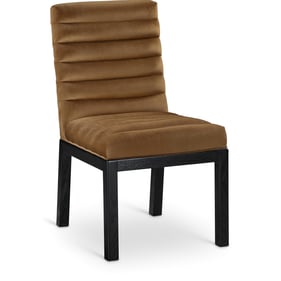 Meridian Furniture Evelyn Saddle Velvet Black Dining Chair