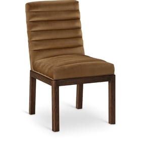 Meridian Furniture Evelyn Saddle Velvet Brown Dining Chair