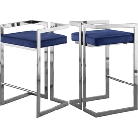 2 Meridian Furniture Ezra Navy Counter Height Stools