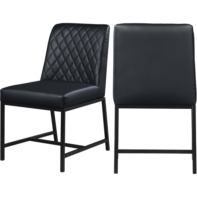 2 Meridian Furniture Bryce Black Vegan Leather Dining Chairs MRD-918BLACK-C