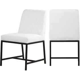 2 Meridian Furniture Bryce White Vegan Leather Dining Chairs