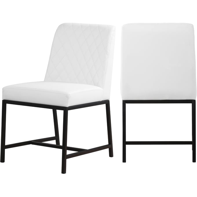 2 Meridian Furniture Bryce White Vegan Leather Dining Chairs MRD-918WHITE-C