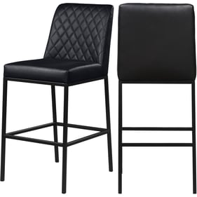 2 Meridian Furniture Bryce Black Vegan Leather Bar Stools