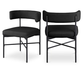 2 Meridian Furniture Rivage Black Textured Fabric Dining Chairs