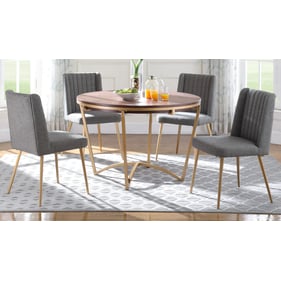 Meridian Furniture Eleanor Natural Walnut Grey 5pc Dining Room Set