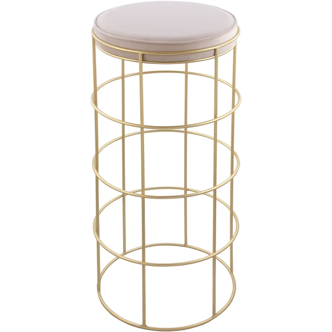 Meridian Furniture Rebar Cream Velvet Bar Stool MRD-941CREAM-C