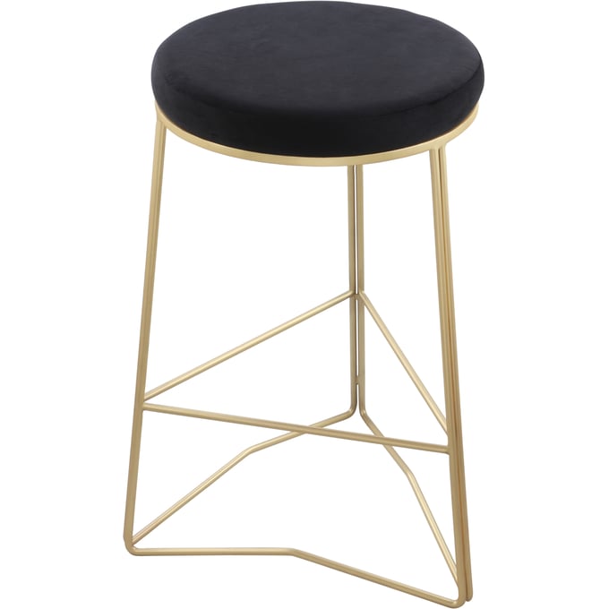 Meridian Furniture Tres Black Velvet Counter Height Stool MRD-942BLACK-C