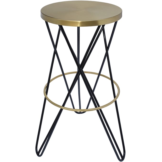 Meridian Furniture Mercury Black Gold Bar Stool MRD-946BLACK