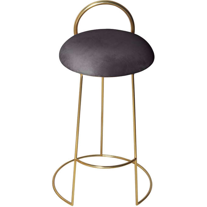 Meridian Furniture Ring Grey Velvet Gold Counter Height Stool MRD-951GREY-C