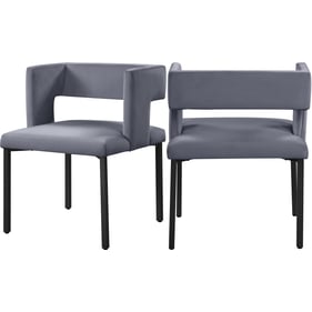 2 Meridian Furniture Caleb Grey Dining Chairs