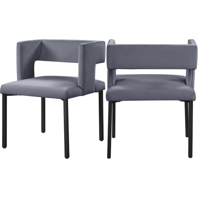 2 Meridian Furniture Caleb Grey Dining Chairs MRD-968GREY-C