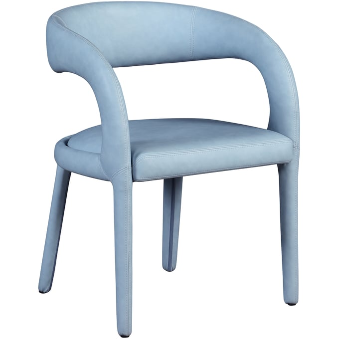 Meridian Furniture Sylvester Light Blue Vegan Leather Dining Chair MRD-987LTBLU-C