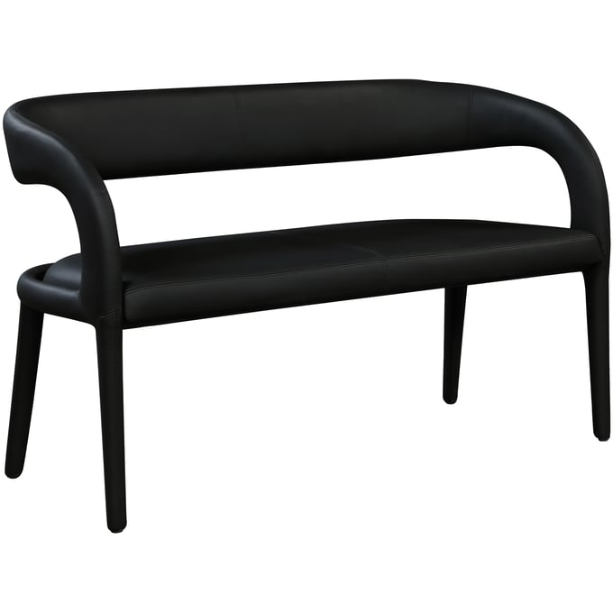 Meridian Furniture Sylvester Black Vegan Leather Bench MRD-988BLACK