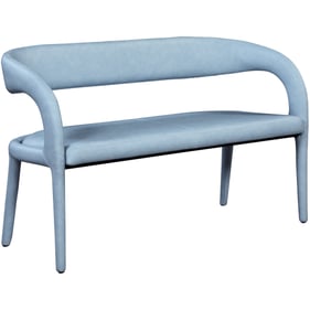 Meridian Furniture Sylvester Light Blue Vegan Leather Bench