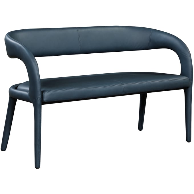 Meridian Furniture Sylvester Navy Vegan Leather Bench MRD-988NAVY