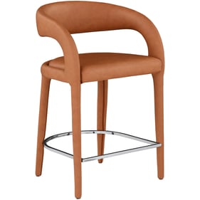 Meridian Furniture Sylvester Cognac Vegan Leather Counter Height Stool