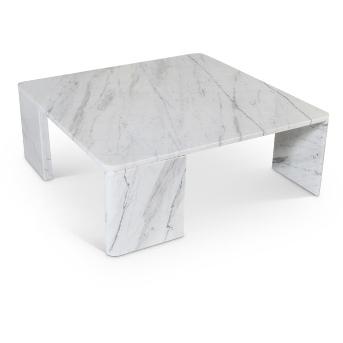 Meridian Furniture Livorno White Light Grey Coffee Table MRD-99007WHITE-CT