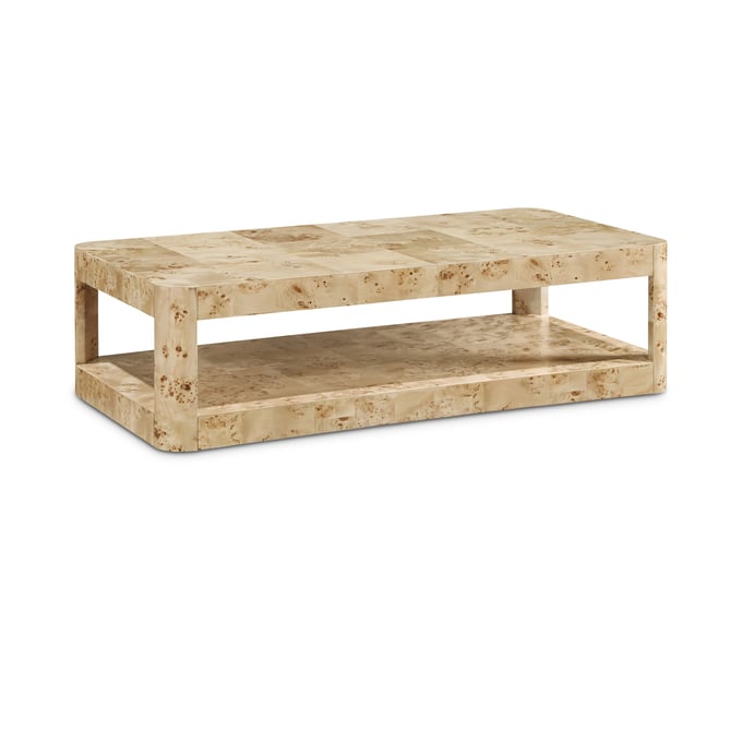 Meridian Furniture Reeves Natural Burl Wood Coffee Table MRD-99068BURL-CT