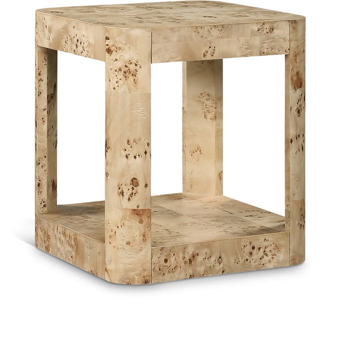 Meridian Furniture Reeves Natural Burl Wood End Table MRD-99068BURL-ET