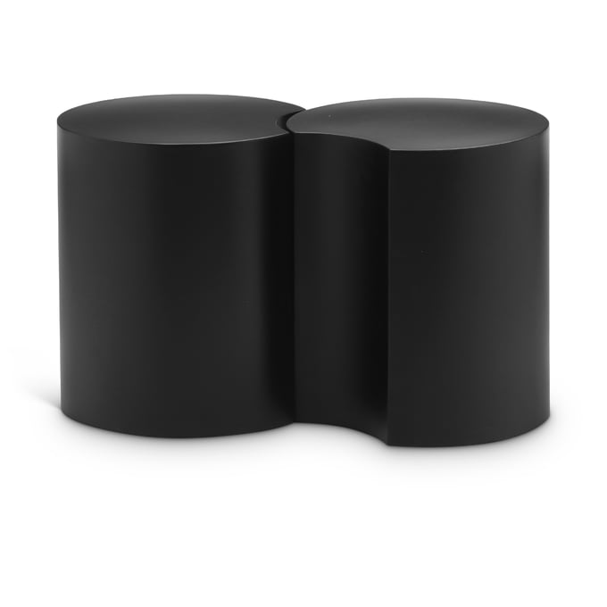 Meridian Furniture Dimple Black Round Metal 2pc End Table MRD-99081BLACK-2A