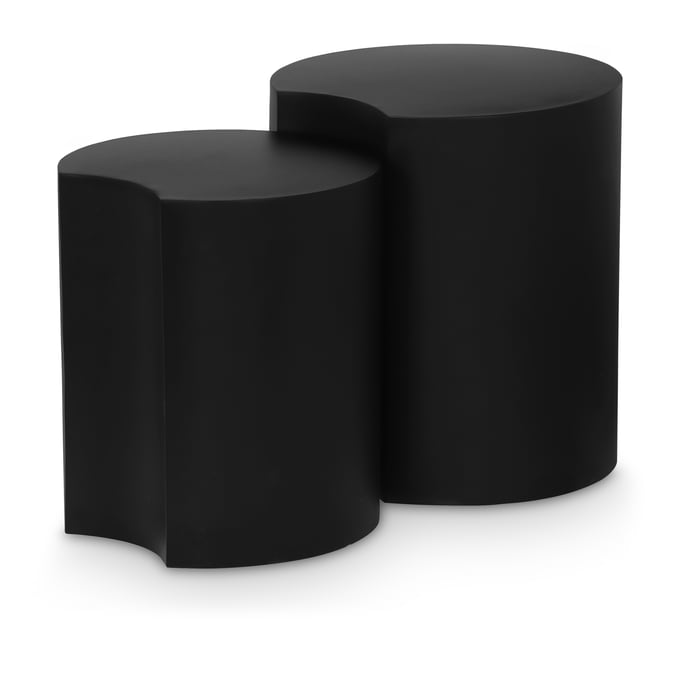 Meridian Furniture Dimple Black Metal 2pc End Table MRD-99081BLACK-2B