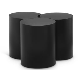 Meridian Furniture Dimple Black Round 3pc Coffee Table