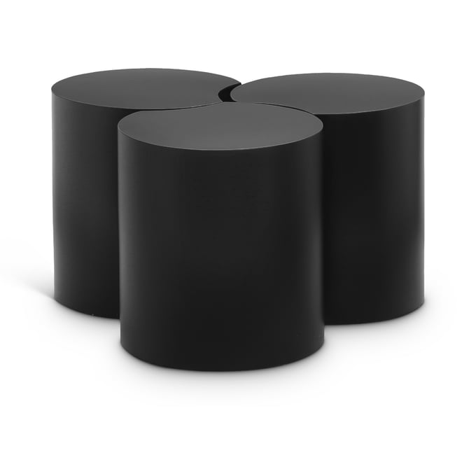 Meridian Furniture Dimple Black 3pc Coffee Table MRD-99081BLACK-3E