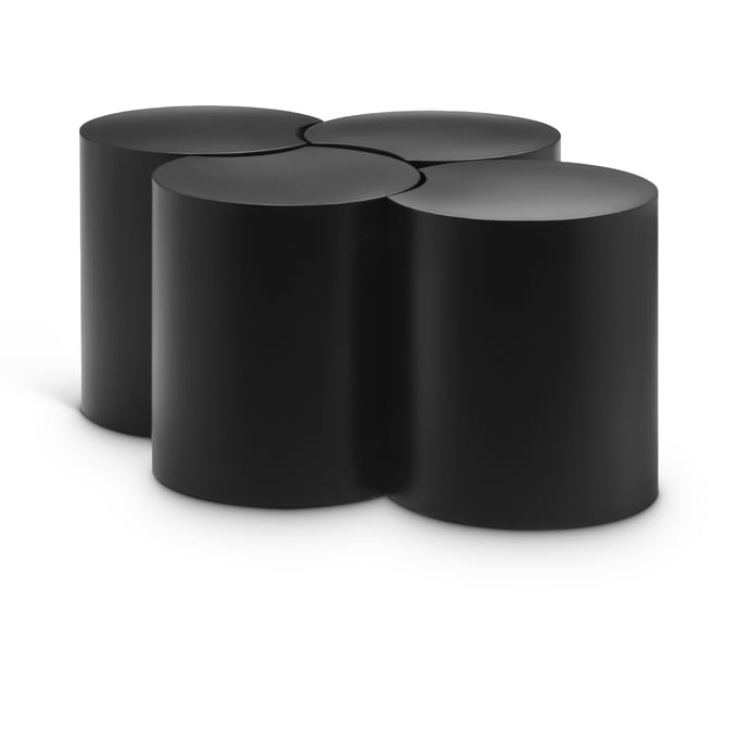 Meridian Furniture Dimple Black Round 4pc Coffee Table MRD-99081BLACK-4B