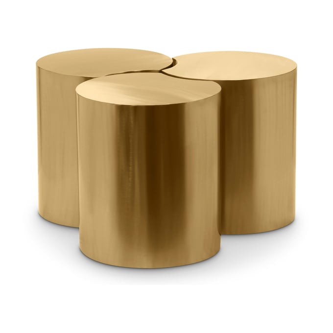 Meridian Furniture Dimple Gold Modular 3pc Coffee Table MRD-99081GOLD-3D