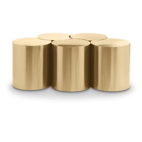 Meridian Furniture Dimple Gold Round 5pc Coffee Table