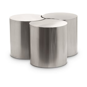 Meridian Furniture Dimple Silver 3pc Coffee Table