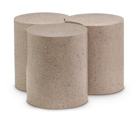 Meridian Furniture Dimple Taupe Terrazo Round 3pc Coffee Table