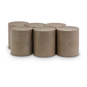 Meridian Furniture Dimple Taupe Terrazo Round 6pc Coffee Table