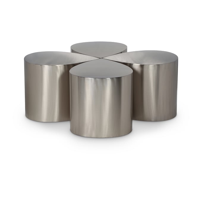 Meridian Furniture Petal Silver 4pc Coffee Table MRD-99087SILVER-CT-4PC