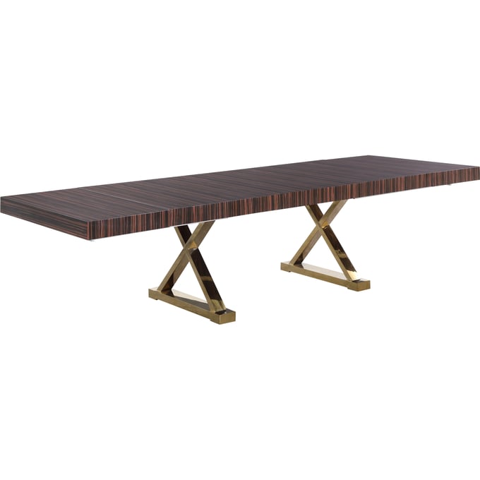 Meridian Furniture Excel Brown Gold Dining Table MRD-996-T