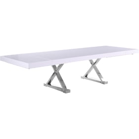 Meridian Furniture Excel White Chrome Dining Table