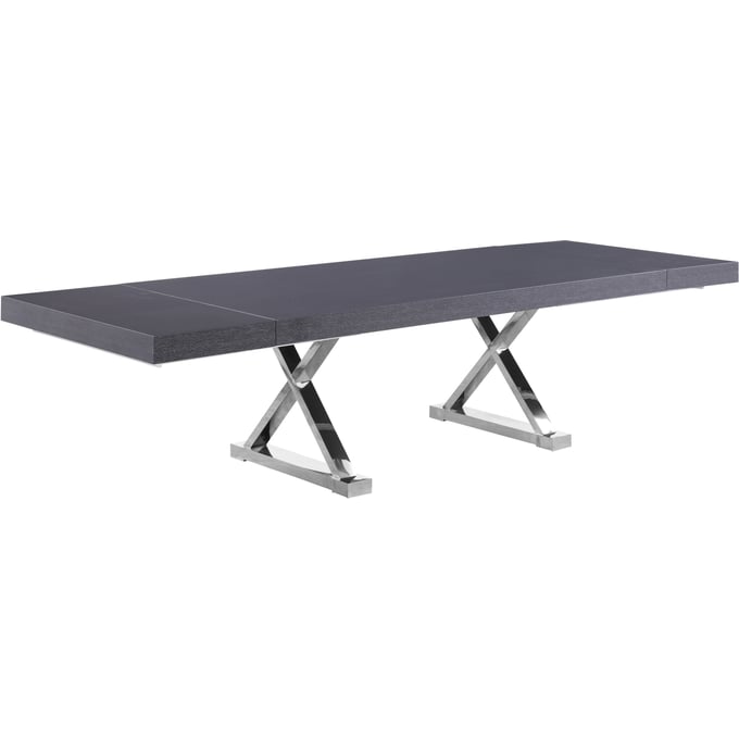 Meridian Furniture Excel Grey Chrome Dining Table MRD-998-T