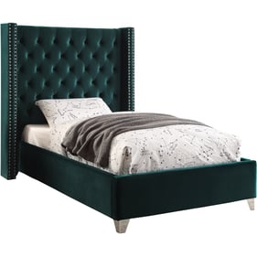 Design Edge Ivanhoe  Green Velvet Twin Bed