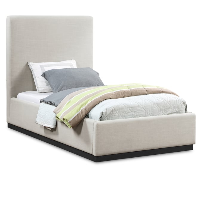 Meridian Furniture Alfie Beige Fabric Twin Bed MRD-ALFIEBEIGE-T