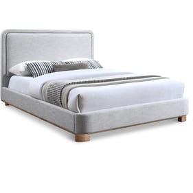 Meridian Furniture Nolita Grey Textured Fabric Natural Full Platform Bed