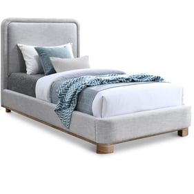 Meridian Furniture Nolita Grey Textured Fabric Natural Twin Platform Bed