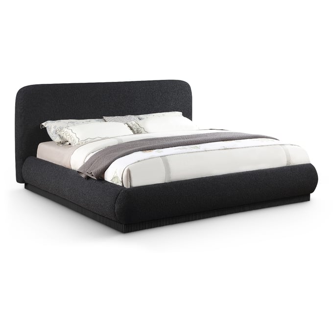 Meridian Furniture Rigby Black Boucle Fabric King Platform Bed MRD-B1276BLACK-K