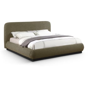 Meridian Furniture Rigby Olive Boucle Fabric Black King Platform Bed