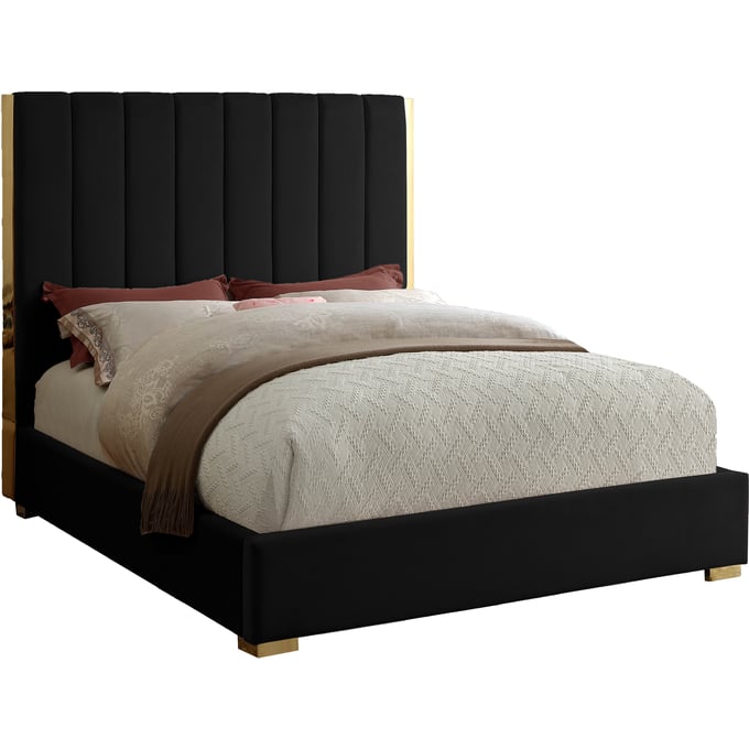 Design Edge Lake Cargelligo  Black Velvet Full Bed DE-23273804