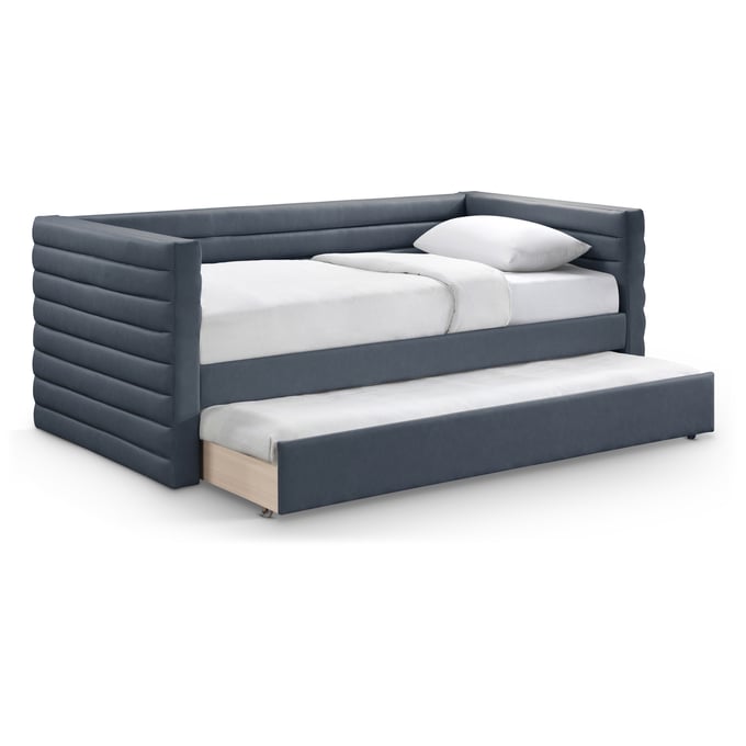 Meridian Furniture Beverly Navy Vegan Leather Twin Daybed MRD-BEVERLYNAVY-T