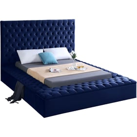 Meridian Furniture Bliss Navy Velvet Queen Bed