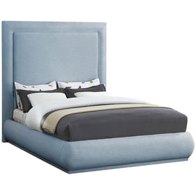 Meridian Furniture Brooke Light Blue Fabric Queen Bed