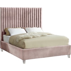 Meridian Furniture Candace Pink Velvet Full Bed