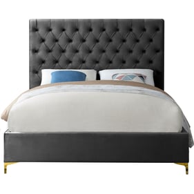 Design Edge Narooma  Grey Velvet King Bed