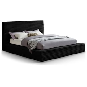 Meridian Furniture Dexter Black Corduroy Fabric Queen Platform Bed